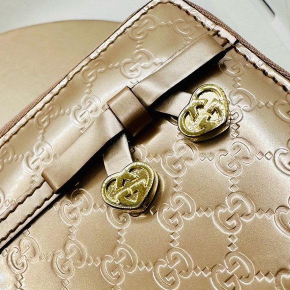 EUC Gucci Microguccissima Metallic Rose Gold Patent Leather Zip Around Wallet - Picture 13 of 17